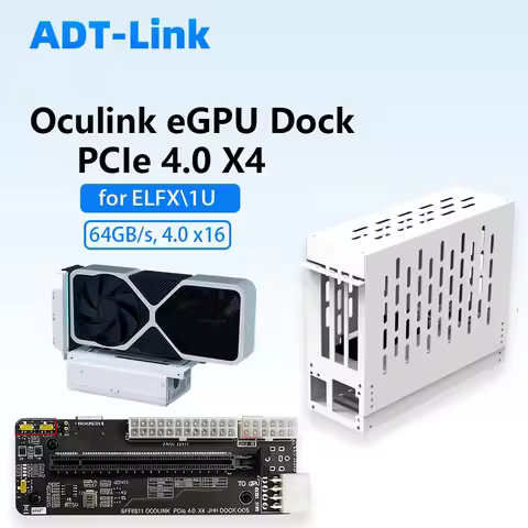 Oculink eGPU Graphics Card Dock for Laptop/ Mini PC 64GB/s PCIe 4.0 X4 Supports ELFX 1U Power Portab