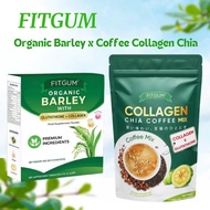 FITGUM Chia Coffee Collagen and Barley Organic Glutathione Collagen Powder Drink