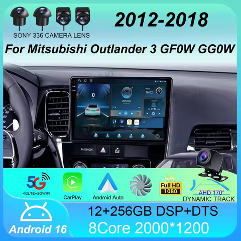 Car Radio Carplay Android 16 For Mitsubishi Outlander 3 GF0W GG0W 2012-2018 Multimedia Video Player 