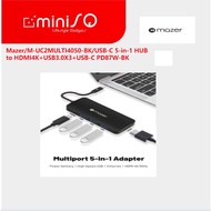 Mazer/M-UC2MULTI4050-BK/USB-C 5-in-1 HUB to HDMI4K+USB3.0X3+USB-C PD87W-BK