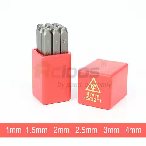 RCIDOS YC Steel stamp 1/1.5/2/2.5/3/4mm Numbers Stanard Font steel punch stamps,Numbers(0-8) 9pcs/Bo