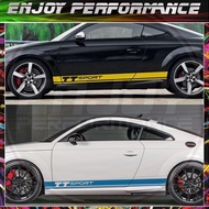 2PCS Car Door Side Sticker Audi TT 8n 8j 8s MK1 MK2 MK3 Sport Skirt Stripes Decor Vinyl Film Wrap De