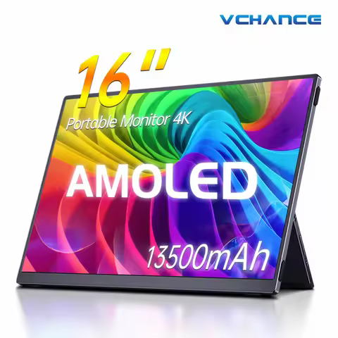 16" Built-in Battery 4K OLED Portable Monitor 13500mAh 400nits Freely Adjust Display Extender for La