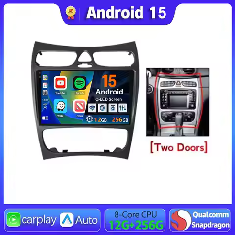Android 15 For Benz W203 W209 CL203 W463 W639 02-09 2din Car Radio Auto Carplay Multimedia Video Pla