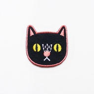 Minifanfan | Black Cat Sticker Patch or Patch Pin | Embroidery Patch | Cat Sticker | Wearable Art