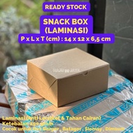 Snack Box (LAMINATION) size 14x12x6.5 cm Brown Kraft | Cake Box, Snack, Food | Laminated Cake Box |