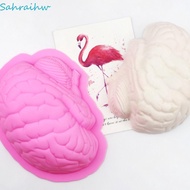 YISHO Brain Silicone Mold, Human Brain Shape Body Parts Human Brain Cake Mould, Creative Pink Scary 