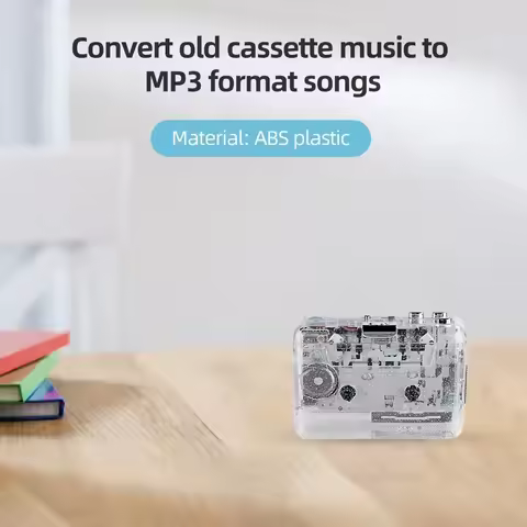 Tape Walkman Cassette Player, Portable Tape Recorder To Mp3 Full Transparent Shell USB Port Cassette