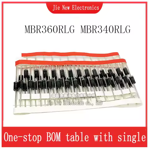50PCS/LOT MBR360RLG MBR340RLG MBR3100RLG DO-27 MBR360 MBR340 MBR3100 DIP NEW Schottky diode