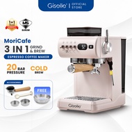 Giselle 20Bar 51mm MoriCafe Espresso Coffee Maker | Build in Grinder | Hot & Cold Brew | Milk Frothe