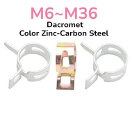 M6 M6.5 M7 M7.5 M8 M8.5 M9 M9.5~M36 Dacromet/Color Zinc Carbon Steel Hose Clamps Fuel Hose Line Wate