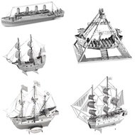 Ship Assembly 3D Metal Model, Classic Sailboat 3D Steel Model