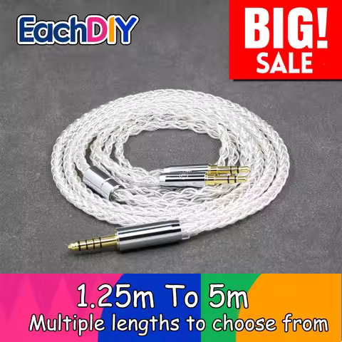 8 Core 99% 7n Pure Silver Palladium Earphone Cable For Hifiman Sundara Ananda HE1000se V2 HE6se he40