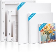 Kigniote Canvas Set, 6 Pieces Canvas for Painting, 20 x 20.15 x 15.10 x 10 cm, Stretcher Frame, Whit