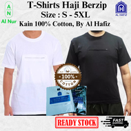 T-shirt Haji Berpoket & Berzip /Baju pagoda Tshirt Putih dan Tshirt Hitam by Al Hafiz