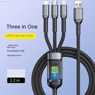 TIMEROAD 3 in 1 Fast Charging Cable, 100W 5A 3-in-1 3 in 1 Charger Cable, Charging Cable Wire Multip