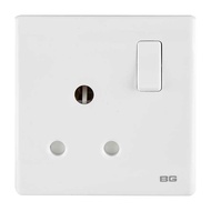 British General BG 15A Round Pin Single Socket Switch - White PCWH99