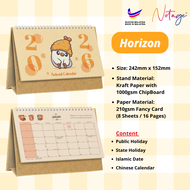 2026 Table Desk Calendar Large Malaysia Public & State Holiday Desktop Flip Kalendar Meja Writing De