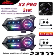 Y12Pro/X3pro Music Interphone Bluetooth 5.3 Motorcycle Helmet Intercom Headset Waterproof 300m Inter