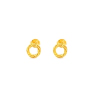 Sunrise Discs Earstuds in 999 Gold by Ngee Soon Jewellery
