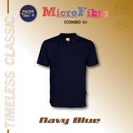 🔥[BEST SELLER]QD0601 Navy Blue T-shirt 100% Microfibre Eyelet Short Sleeve Unisex Collar Quick Dry O