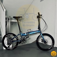 Fnhon Blast 22” • 10 Speeds Shimano Tiagra Litepro Folding Foldable Foldie Fold Bicycle Bike Starry Blue Dahon Bifold
