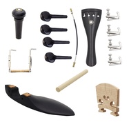 Set Aksesori Violin Set 15 Keping Set Kod Violin Papan Tali Dagu Rehat Aksesori Alat Tali Kayu Hitam