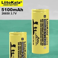 Liitokala Lii-51s original 26650 battery 3.7V 5100mah 20A 26650 Rechargeable Battery Li-ion (flat/bu