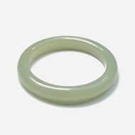 [Hotan Jade] Hotan Jade bracelet Qinghai material blue white jade buffalo ditch clear color lake wat