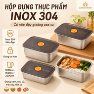 304 Stainless Steel Food Container with Rubber Seal Lid, 304 Stainless Steel Refrigerator Food Conta