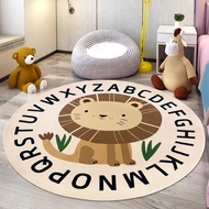 Kids Play Rug Round ABC Lion Rug Circle Carpet for Boys Girls Bedroom Soft Animal Playroom Nursery M