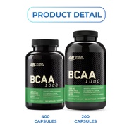 Optimum Nutrition BCAA 1000 200/400 Capsule - Branched Chain Amino Acids, Dietary Supplement