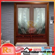 < 6' x 8' Nyatoh > RRG5SL Full Beading  NYATOH Solid Timber Door | pintu kayu solid | pintu rumah