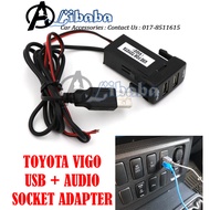 TOYOTA USB Charger + USB Audio Socket Adapter Plug And Play Socket Adapter