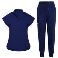niaahinn Scrubs Set for Women Nurse Uniform Jogger Suit Stretch Top & Pants with Multi Pocket for Nu