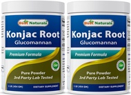 Best Naturals 2 Pack Konjac Glucomannan Root 1 Pound - 2000 mg per Serving - (Total 2 Pound)