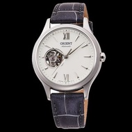 "RA-AG0025S10B" 深水埗門市正貨 - 全新 "Orient" Classic Semi-Skeleton White Dial Ladies' Leather Automatic Watch "東方錶" 女裝 機械錶 手錶