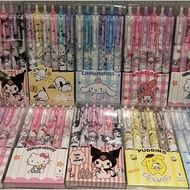 Sanrio Hello Kitty 6pcs Series Gel Pen 0.5mm Refill Y2k Cinnamoroll Kuromi MelodyCartoon Press Pen B