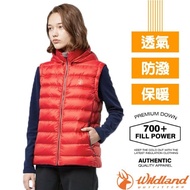 [WildLand] Women 700FP Trackable Down Vest Hooded Detachable Water-Repellent Breathable Keep Warm 0A