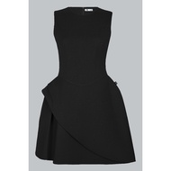 Đầm cổ tròn sát ƞách chân xếp nếp lệch 1S08.2501K thiết kế bởi JM Dress Design