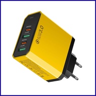 Converter Plugs for Europe 2USB2PD European Plug Multiple Interfaces 4 In 1 Fast Phone Charger QC3.0