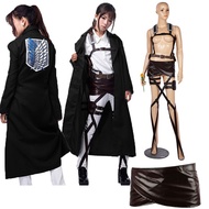 Hot New Shingeki no Kyojin Levi Rivaille Jacket Cloak Adult cosplay costume Attack on Titan Black Sh