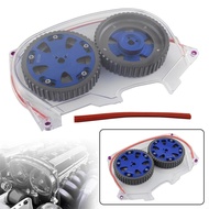 Clear Timing Belt Cover + Cam Pulleys Fit for Mitsubishi Lancer EVO IV 96-98 V 98-99 VI 99-01 VII 01