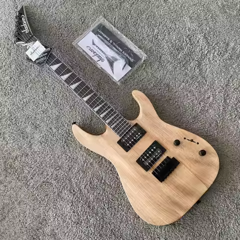 Jackson Style JS22 Super Strat Electric Guitar 24 Frets Natural Wood Color Solid Body High Performan