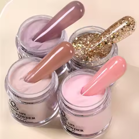4Pcs 0.35oz Warm Tone Nude Pink Nail Acrylic Powder 3-IN-1 Nail Art Extension/Carving/Dipping Dust D