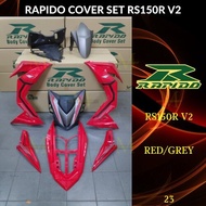RAPIDO BODY COVER SET RS150R RS150 V2 (23) - RED/GREY (STICKER TANAM) COVERSET