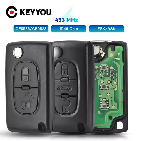 KEYYOU 434Mhz ASKFSK For Peugeot 107 207 307 308 407 607 For Citroen C2 C3 C4 C5 C6 C8 Xsara Picasso
