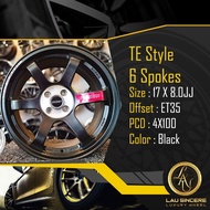 TE Style 6 Spokes 17 X 8.0JJ 4X100 Black