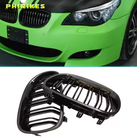 Front Bumper Racing M5 Grille Glossy Black Chrome Carbon M Grill For BMW 5 Series E60 E61 2004-2009 