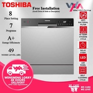 [Deliver KLANG VALLEY Area Only  Free Installation] Toshiba Dishwasher 83 PCS DW-08T1(S)-MY w Saniti